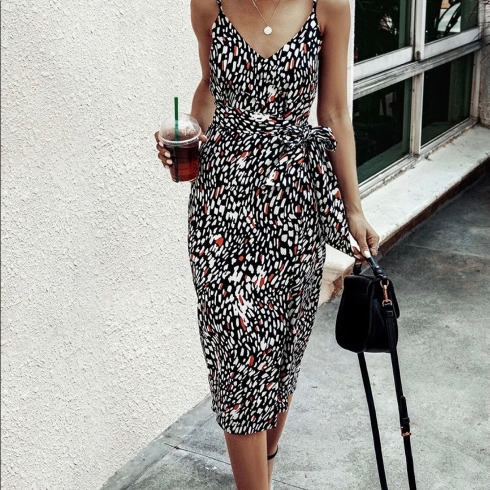 SHEIN midi wrap dress